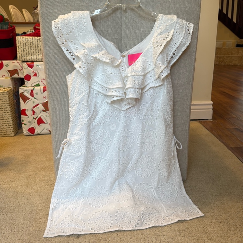 Lilly Pulitzer Emiline Romper Resort White Circle Bloom Eyelet NWT Dress Size 4